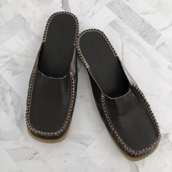 SOUL OF AFRICA Leather Nerina Khulani Slide Shoes Brown Size 8 - Picture 1 of 6